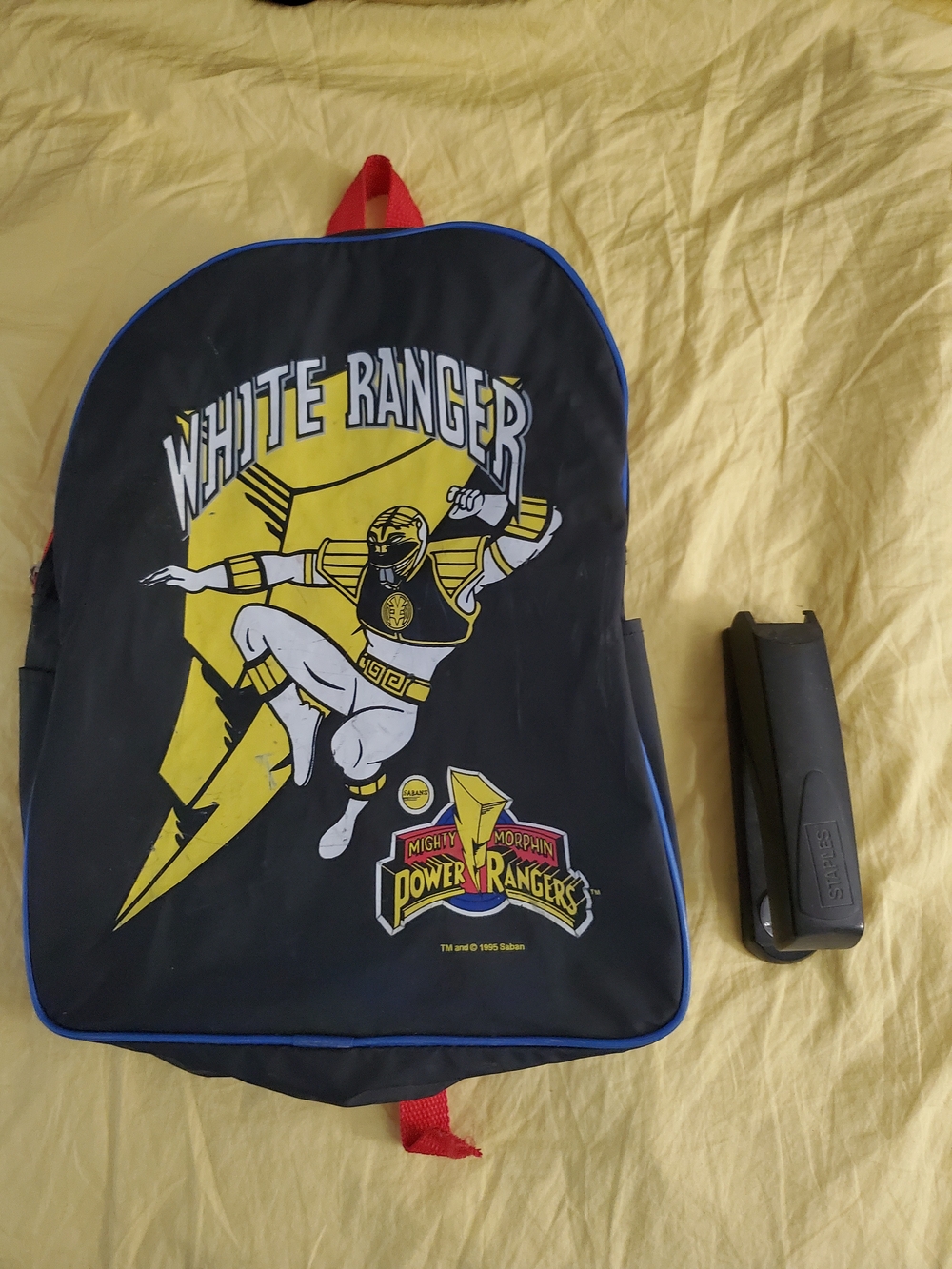 Power Ranger White Ranger Black & Yellow Kids Backpack - Picture 11 of 11